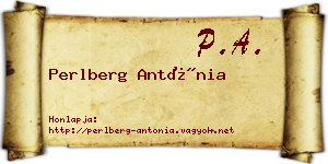 Perlberg Antónia névjegykártya
